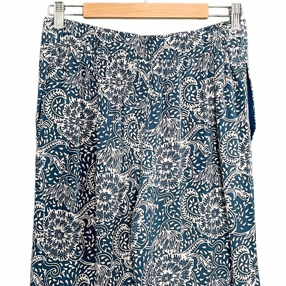 Anthropologie Maeve Blue Tile Print Flowy Pants Size SP Small Petite Boho Summer - Picture 8 of 12